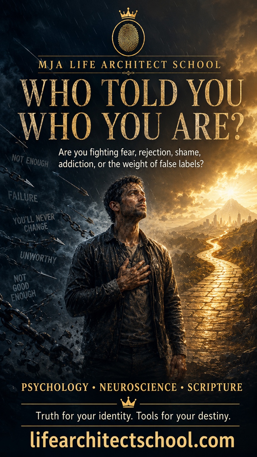 A man turning from false labels and broken chains toward a golden road and renewed identity